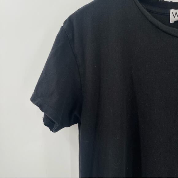 WILDFOX Small Dress Maxi Black Embroidered Logo High Side Slits Cotton Long - Picture 5 of 16